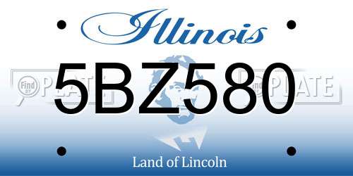 5BZ580 Illinois License Plate