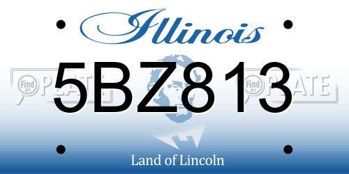 5BZ813 Illinois License Plate