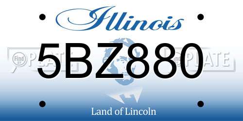 5BZ880 Illinois License Plate