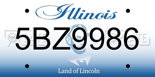 5BZ9986 Illinois License Plate