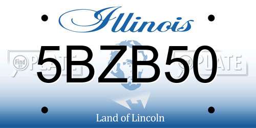 5BZB50 Illinois License Plate
