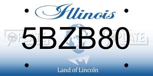 5BZB80 Illinois License Plate
