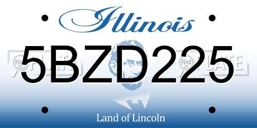 5BZD225 Illinois License Plate