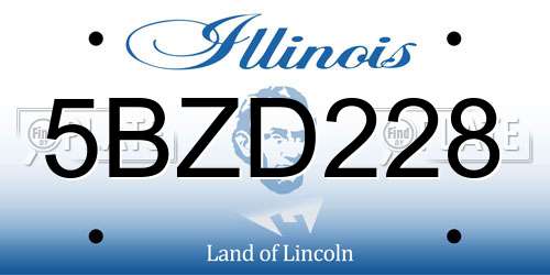 5BZD228 Illinois License Plate