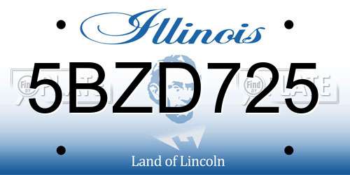5BZD725 Illinois License Plate