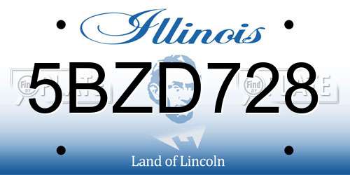 5BZD728 Illinois License Plate