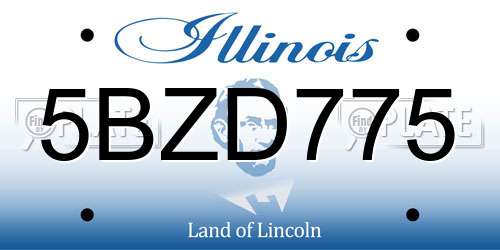 5BZD775 Illinois License Plate