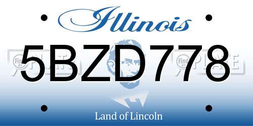 5BZD778 Illinois License Plate