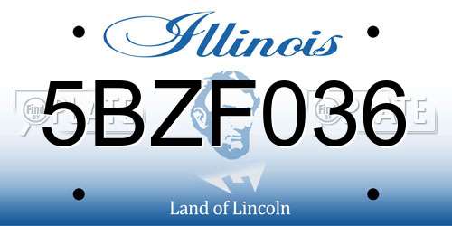 5BZF036 Illinois License Plate