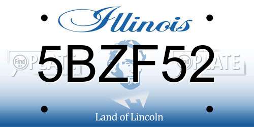 5BZF52 Illinois License Plate