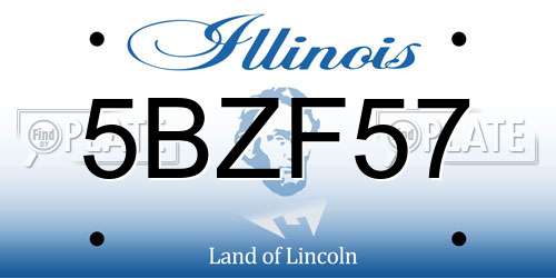 5BZF57 Illinois License Plate