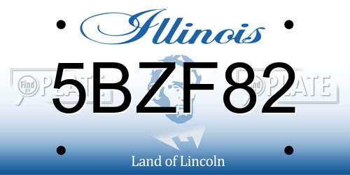 5BZF82 Illinois License Plate