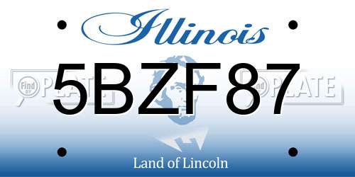 5BZF87 Illinois License Plate