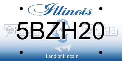 5BZH20 Illinois License Plate
