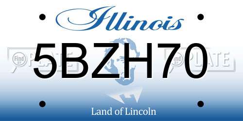5BZH70 Illinois License Plate