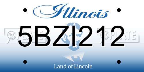 5BZI212 Illinois License Plate