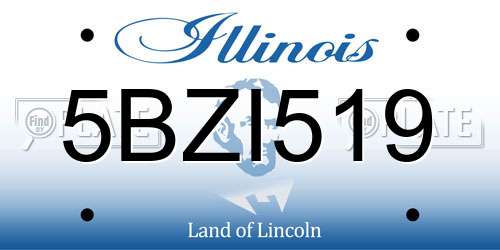 5BZI519 Illinois License Plate