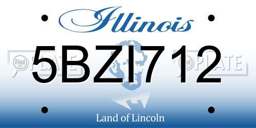 5BZI712 Illinois License Plate