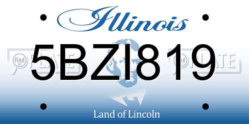 5BZI819 Illinois License Plate