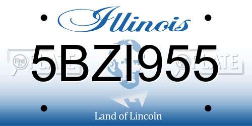 5BZI955 Illinois License Plate