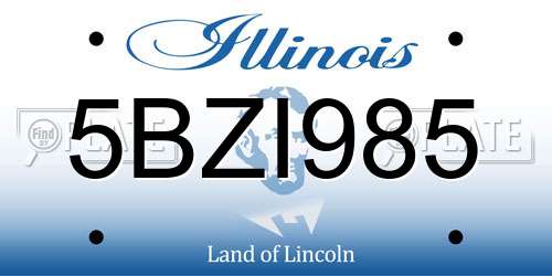 5BZI985 Illinois License Plate