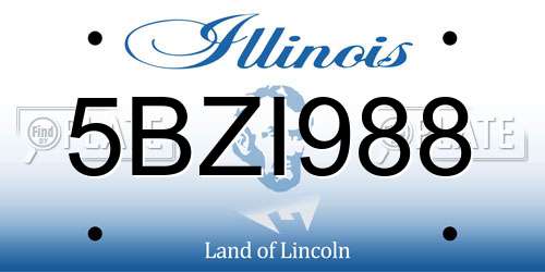 5BZI988 Illinois License Plate