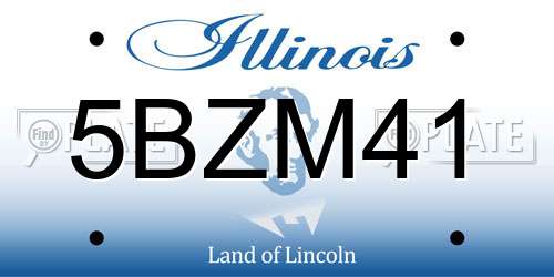 5BZM41 Illinois License Plate
