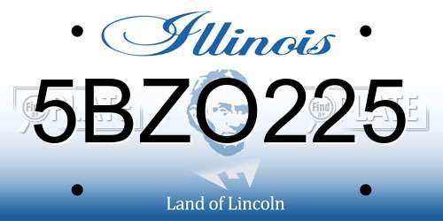 5BZO225 Illinois License Plate