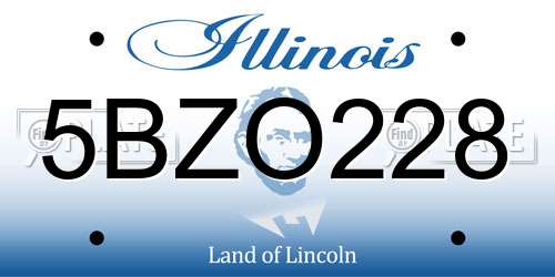 5BZO228 Illinois License Plate