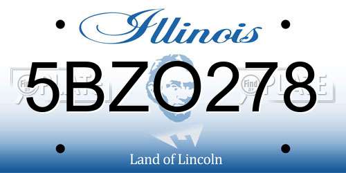 5BZO278 Illinois License Plate