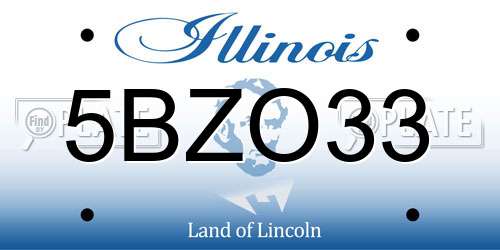 5BZO33 Illinois License Plate