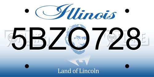 5BZO728 Illinois License Plate