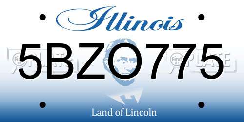 5BZO775 Illinois License Plate