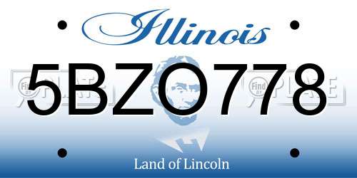 5BZO778 Illinois License Plate