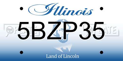 5BZP35 Illinois License Plate