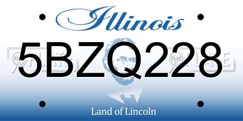5BZQ228 Illinois License Plate