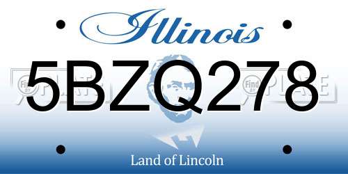 5BZQ278 Illinois License Plate