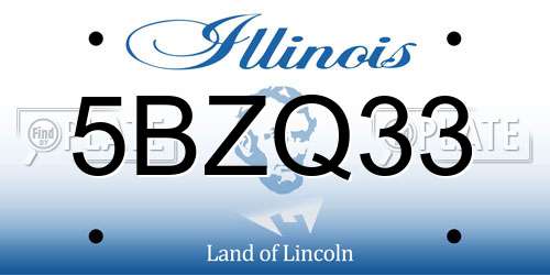 5BZQ33 Illinois License Plate