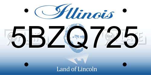 5BZQ725 Illinois License Plate
