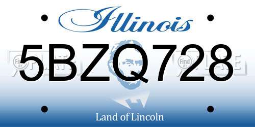 5BZQ728 Illinois License Plate