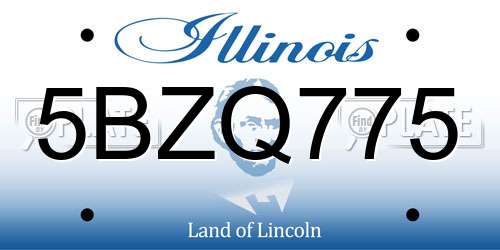 5BZQ775 Illinois License Plate