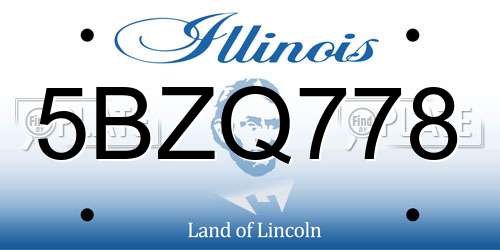 5BZQ778 Illinois License Plate