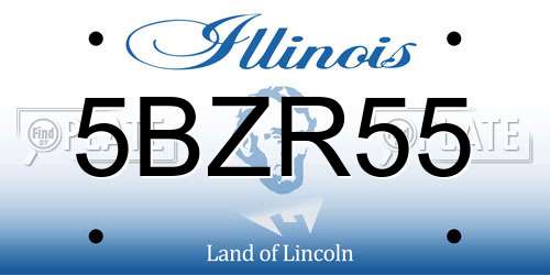 5BZR55 Illinois License Plate