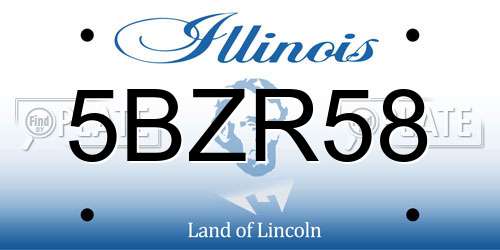 5BZR58 Illinois License Plate