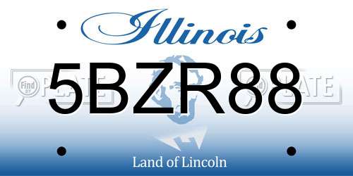 5BZR88 Illinois License Plate