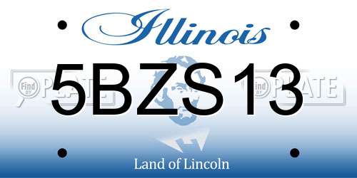 5BZS13 Illinois License Plate