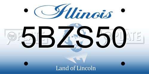5BZS50 Illinois License Plate