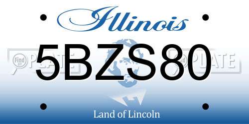 5BZS80 Illinois License Plate