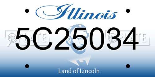 5C25034 Illinois License Plate