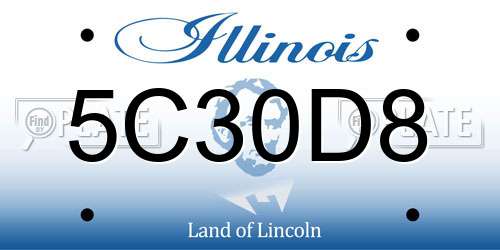 5C30D8 Illinois License Plate